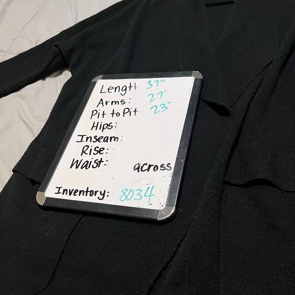 Twelfth Love Sweater Long Open Front Draped Cardigan Pockets Black Womens Size S - Picture 11 of 11